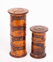 Two treen spice boxes