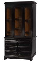 A large Continental ebonised bookcase