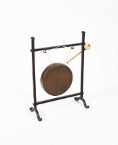 An Arts & Crafts style hammered brass gong