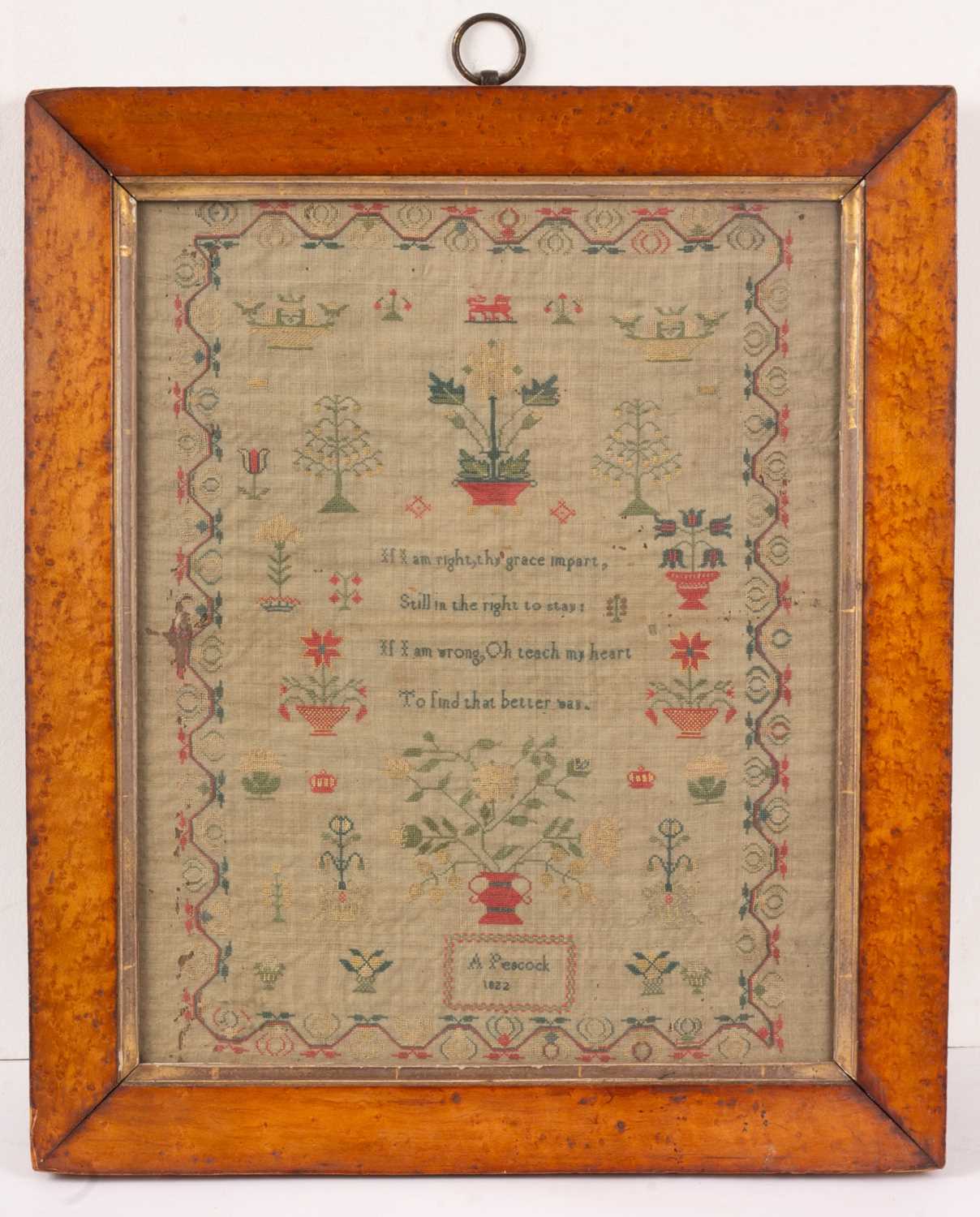 A 19th Century needlework sampler