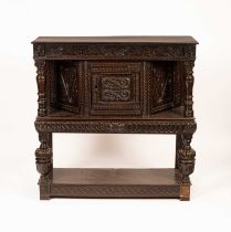 A Charles I oak livery cupboard