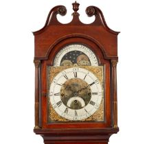 A late 18th Century mahogany eight-day striking and chiming longcase clock