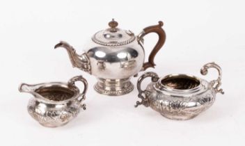 A silver teapot