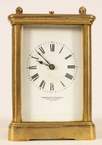 A gilt brass cased carriage clock