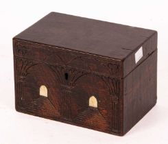 A 17th Century style oak tea caddy