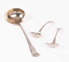 A George III silver soup ladle