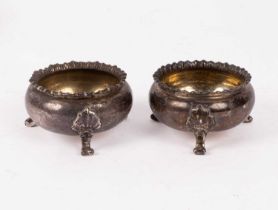 A pair of Victorian silver salts