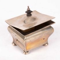 A silver tea caddy