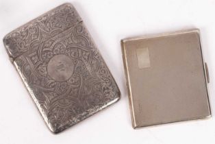 A silver cigarette case