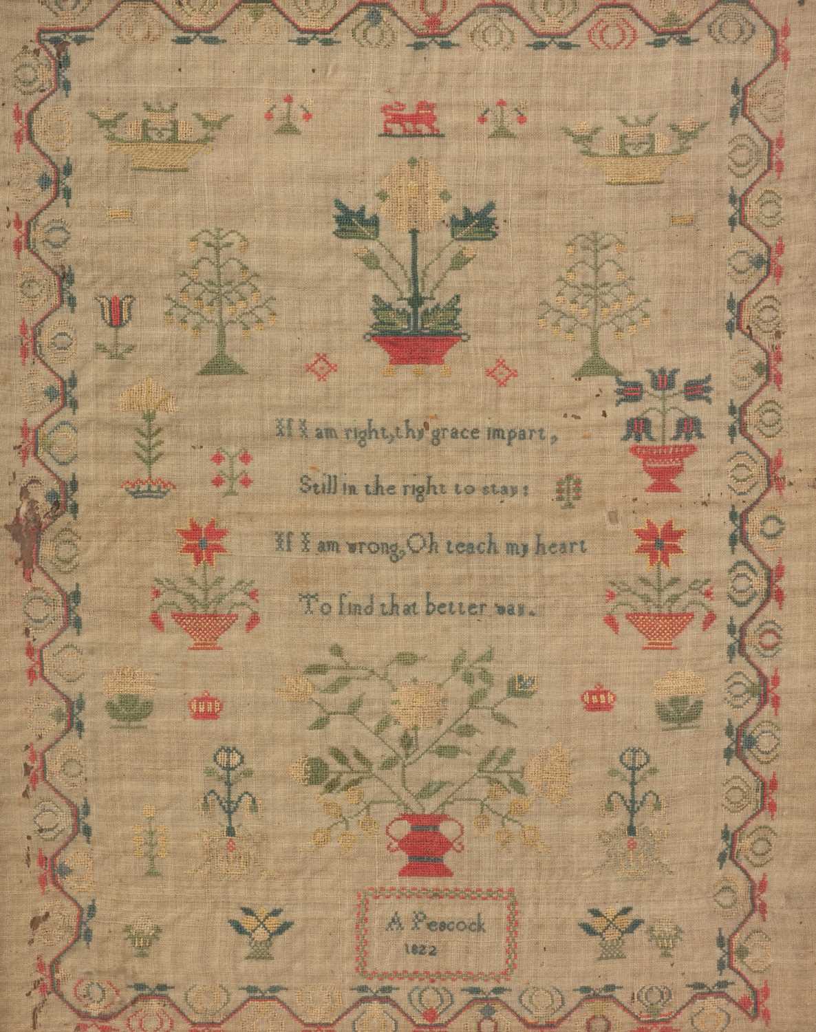 A 19th Century needlework sampler - Image 3 of 3