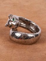 A Cartier Panthere Lakarda 18ct white gold ring