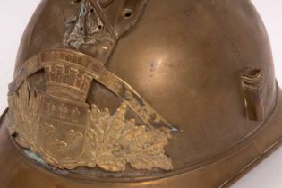 A French fireman's brass helmet