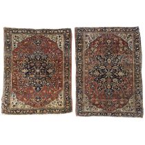 A near pair of Sarouk rugs