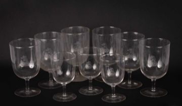 A set of crested drinking glasses