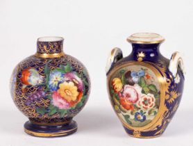 An early 19th Century Derby miniature two-handled vase