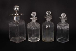 A square cut glass decanter