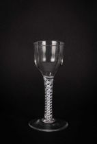 An English 18th Century opaque twist wine glass