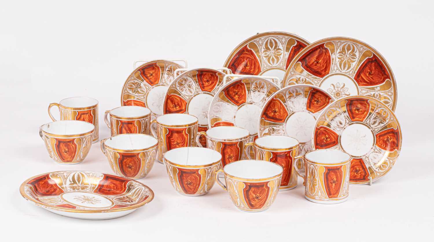 An English porcelain part tea and coffee service