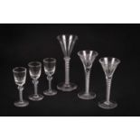 A group of six 18th Century style glasses