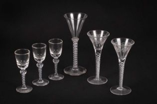 A group of six 18th Century style glasses