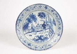 A Dutch blue and white delft charger