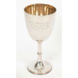 Hunting Interest: A Victorian silver presentation goblet