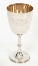 Hunting Interest: A Victorian silver presentation goblet