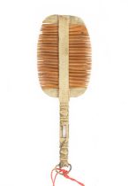 A Chinese miniature double-sided white brass pocket comb