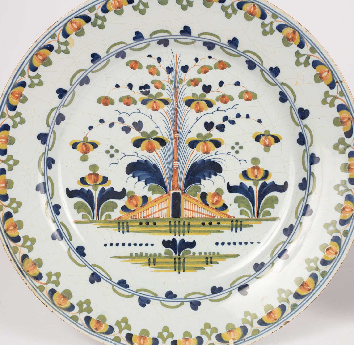 Two large English delftware dishes - Image 2 of 5