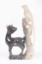 A Chinese jade carving of a parrot