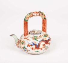 A Chinese Wucai glazed teapot