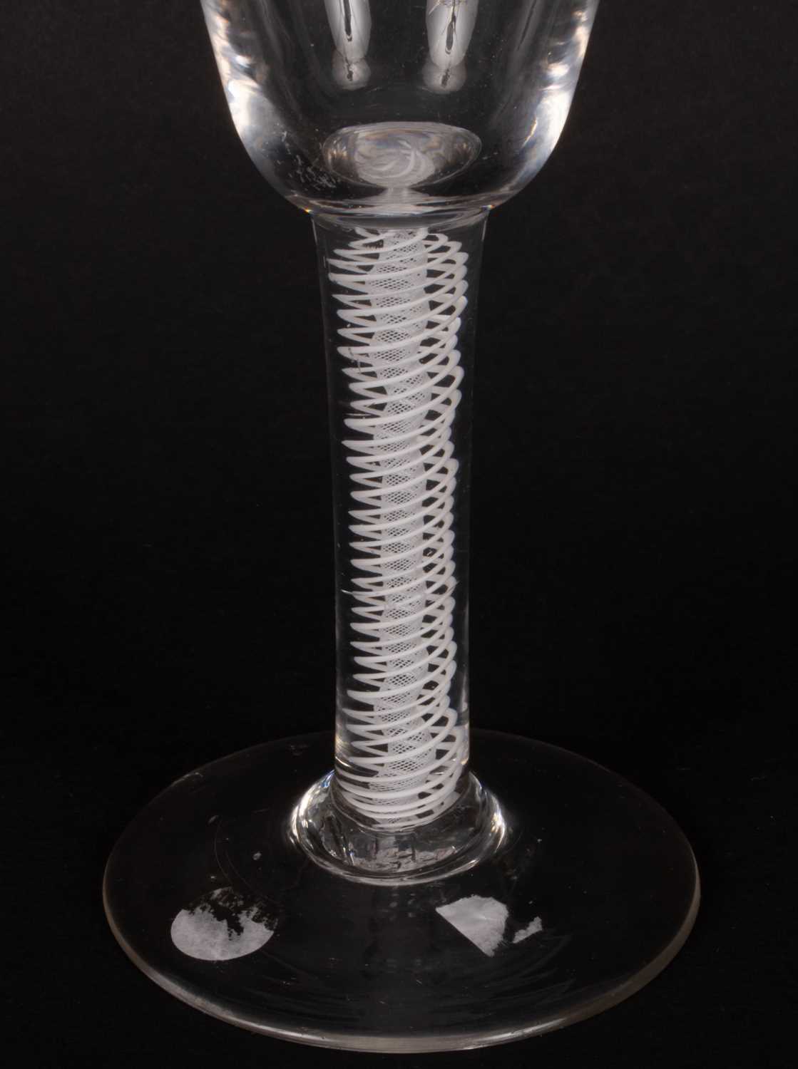 An English 18th Century opaque twist wine glass - Image 3 of 4