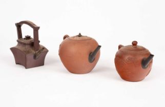 Three Chinese Yixing teapots and covers