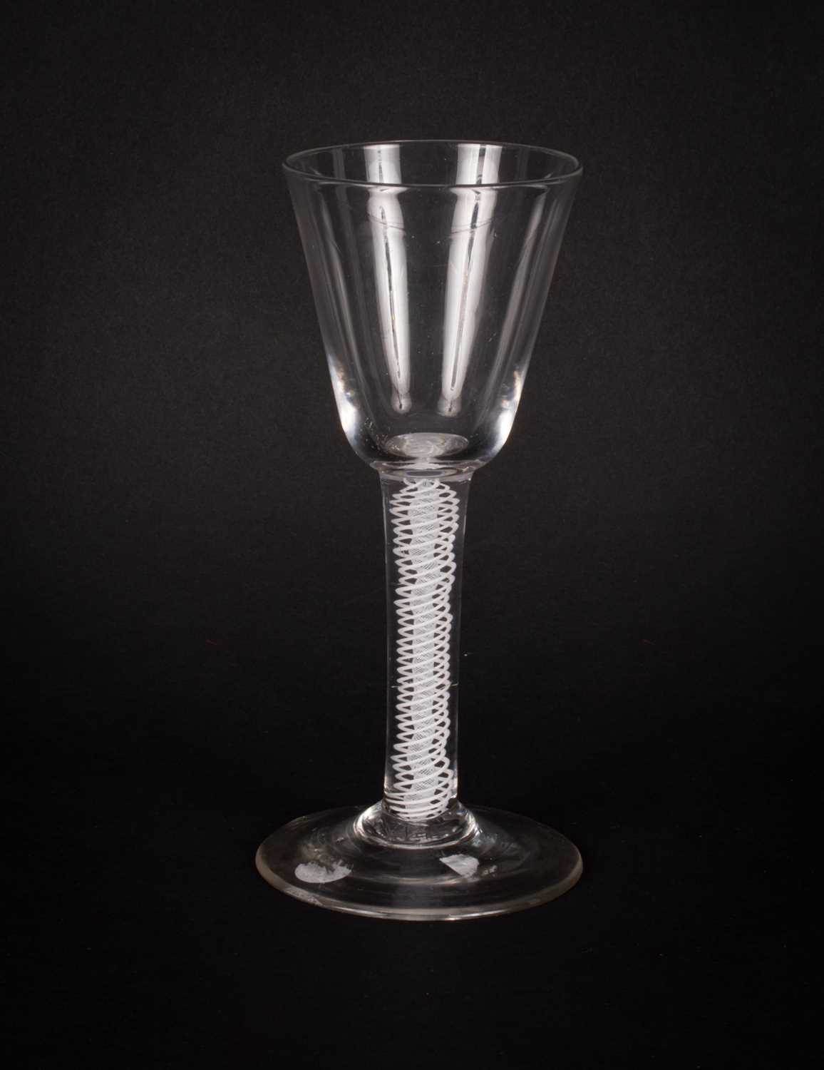An English 18th Century opaque twist wine glass