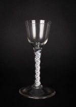 An English 18th Century opaque twist wine glass