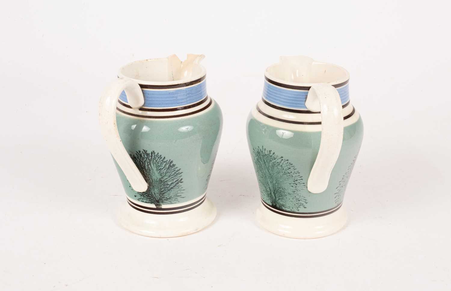 Two 19th Century mochaware jugs - Image 2 of 3