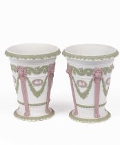 A pair of Wedgwood three-colour jasper vases