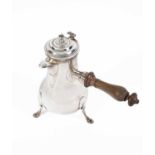 A French pear-shaped silver chocolate pot