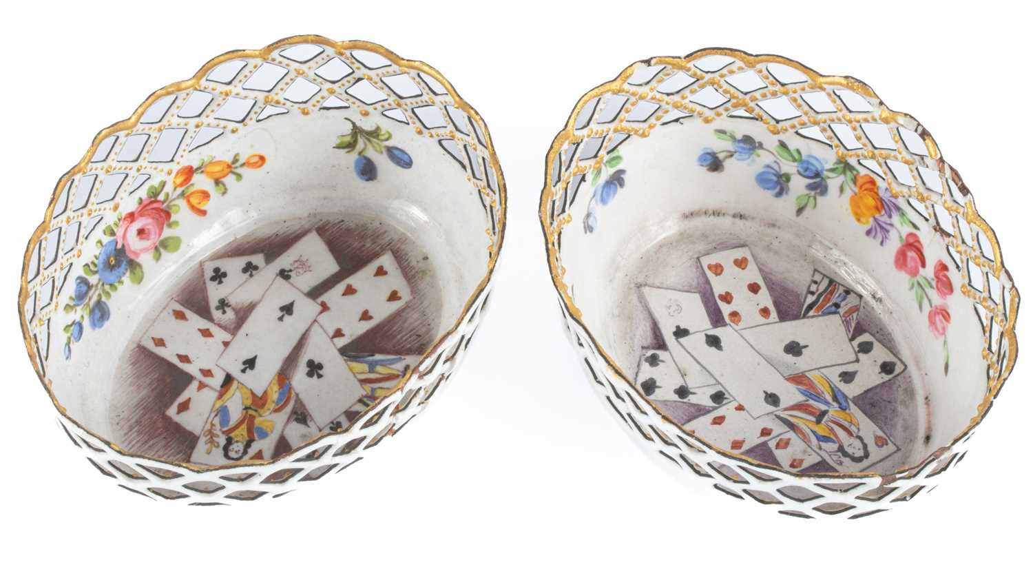 A pair of south Staffordshire enamel bonbon dishes - Image 2 of 4