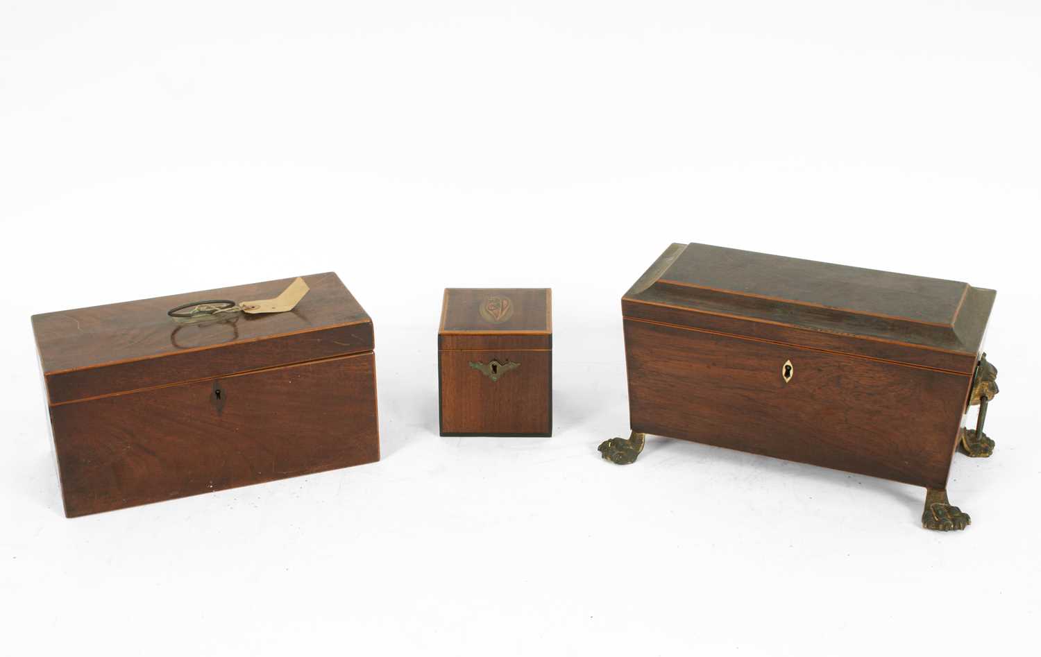 A Regency rosewood tea caddy