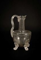 An English engraved glass claret jug
