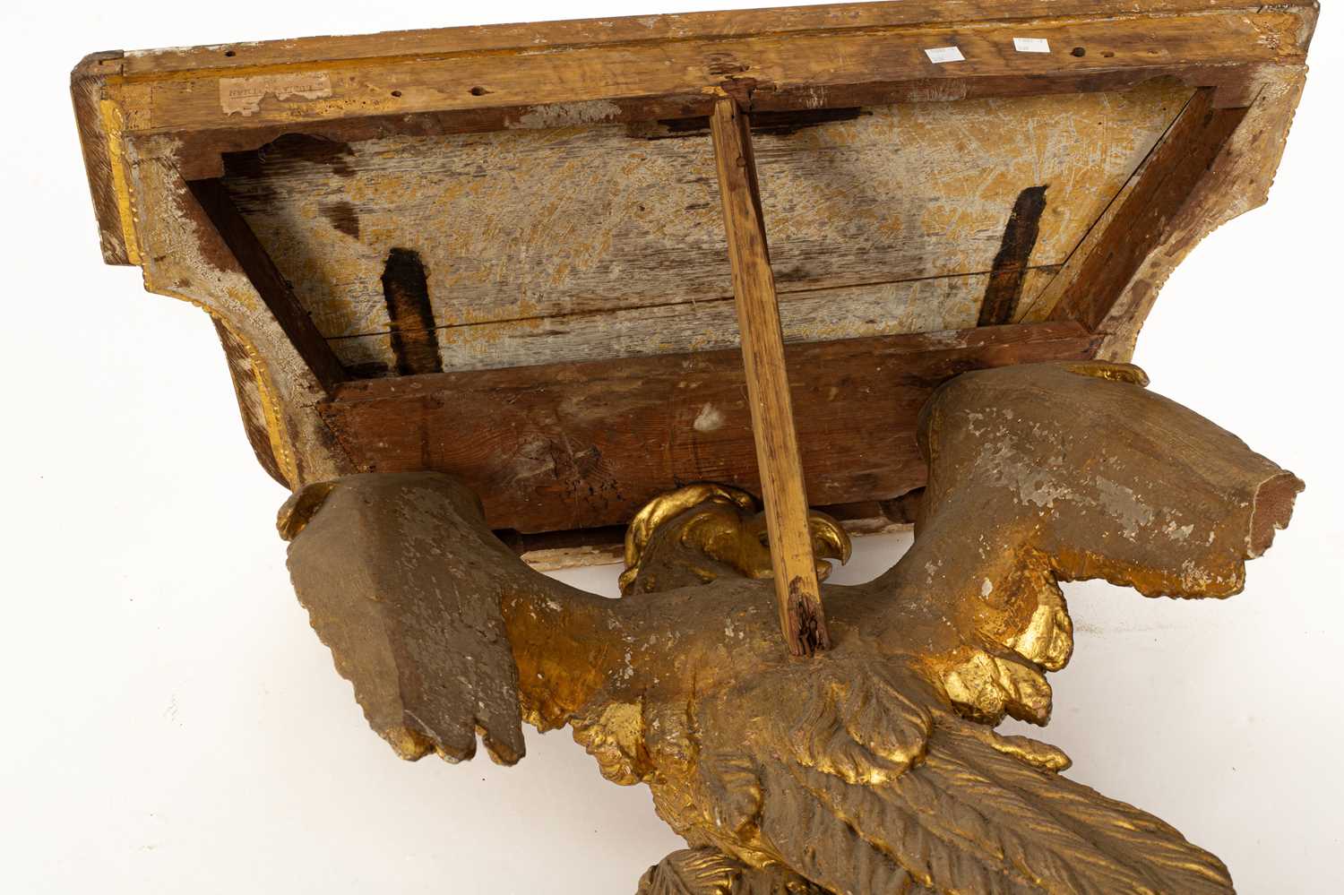 A George II gilt gesso serpentine eagle console table - Image 10 of 21