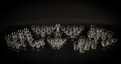 A Stuart crystal Art Deco part suite of drinking glasses