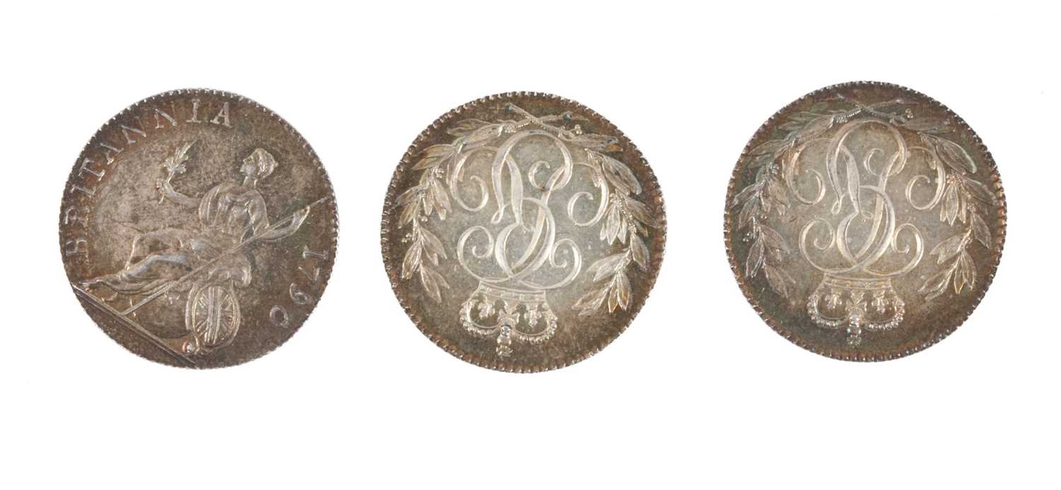 Three George III silver sixpence coins - Image 2 of 2