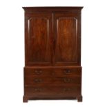 A George III figured mahogany linen press