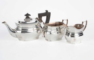 A three-piece silver tea service