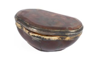 A silver mounted agate oval snuff box