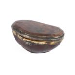 A silver mounted agate oval snuff box