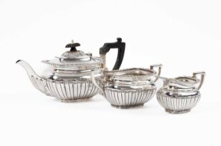 A Victorian three-piece bachelor's silver tea set