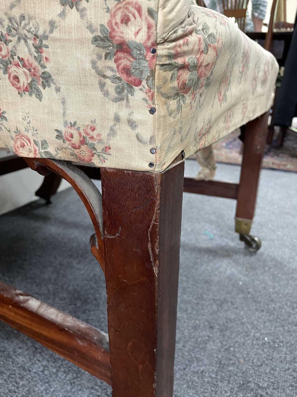 A near pair of Victorian easy armchairs - Image 10 of 11